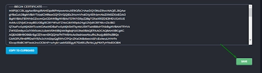 وارد کردن Certificate (CRT)